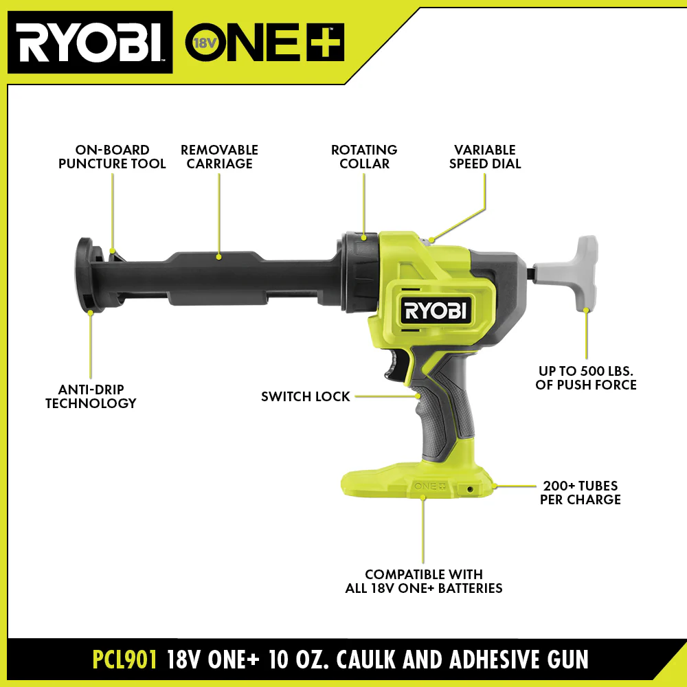 18V ONE+ 10 oz. Caulk and Adhesive Gun - Image 2