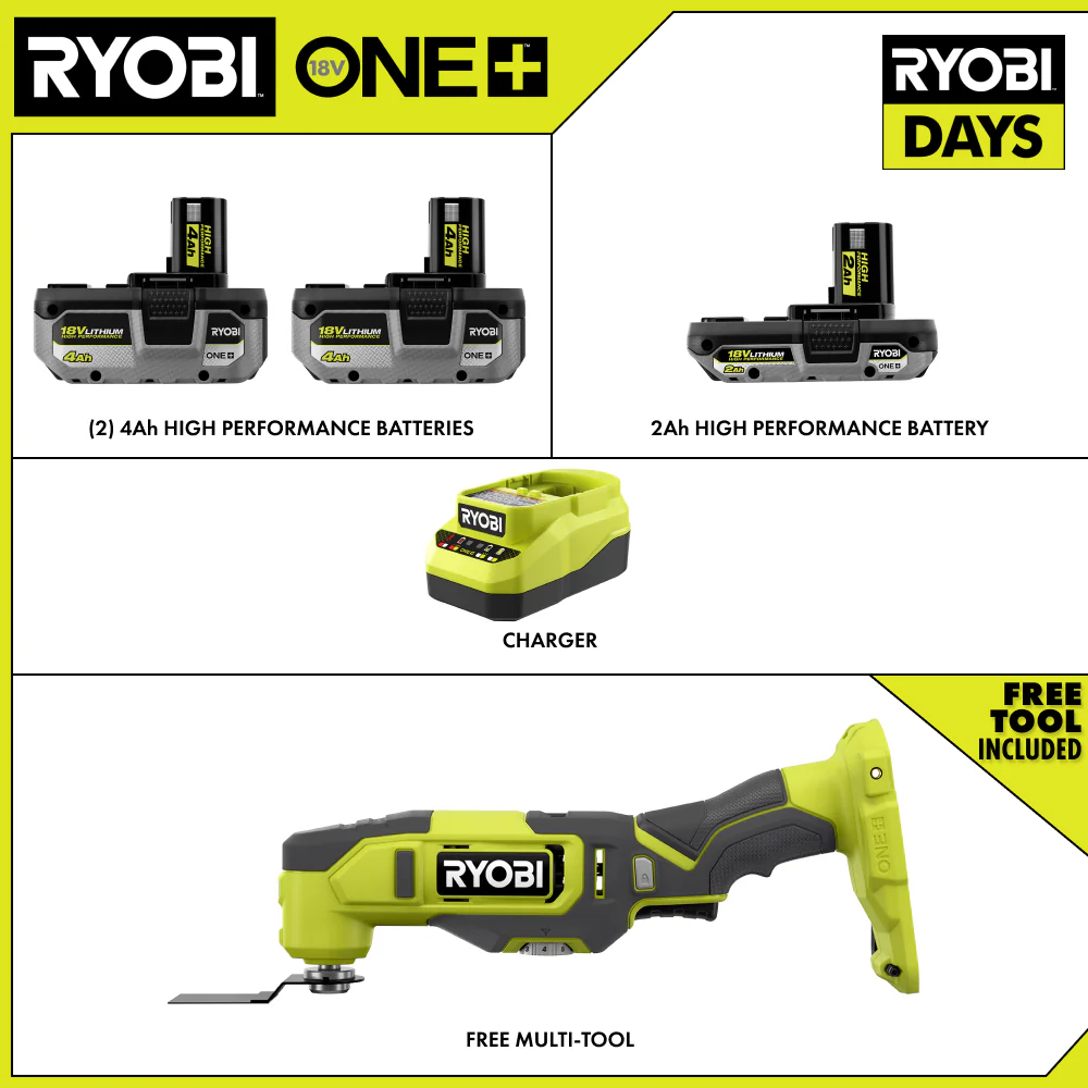 18V ONE+ LITHIUM HIGH PERFORMANCE STARTER KIT WITH FREE 18V ONE+ MULTI-TOOL - Image 2