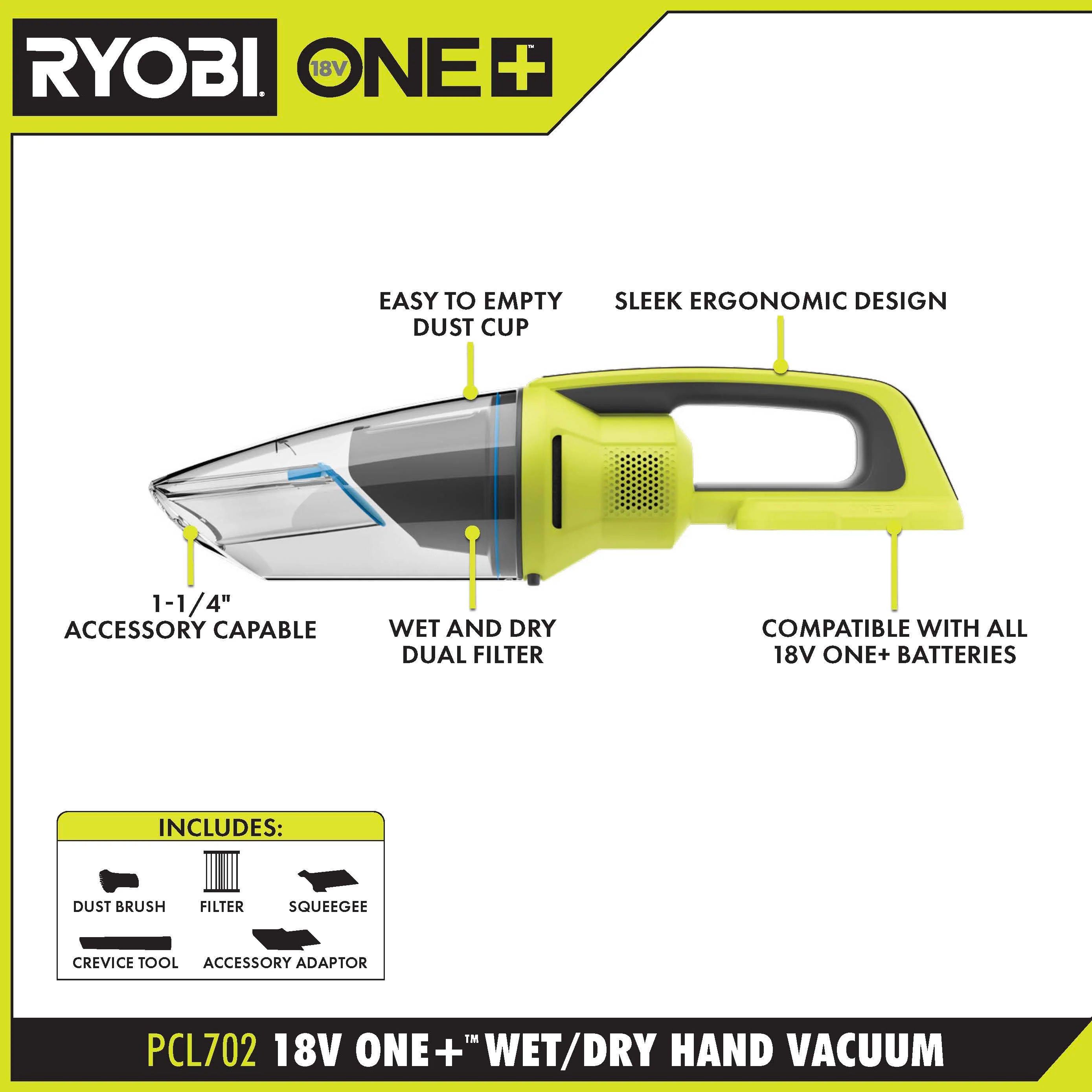 18V ONE+ WET/DRY HAND VACUUM - Image 2