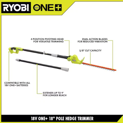 18V ONE+ 18" POLE HEDGE TRIMMER KIT - Image 3
