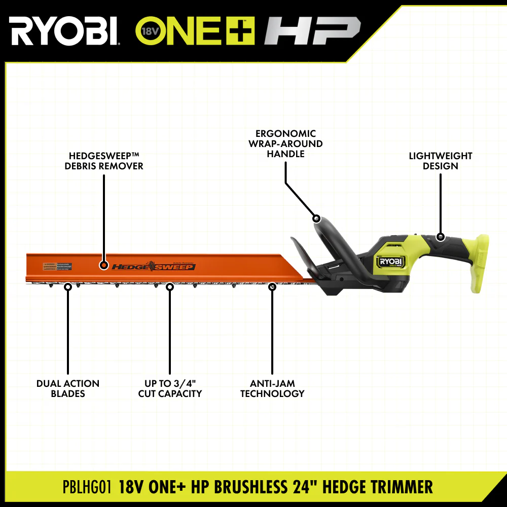 18V ONE+ HP BRUSHLESS 24" HEDGE TRIMMER - Image 2